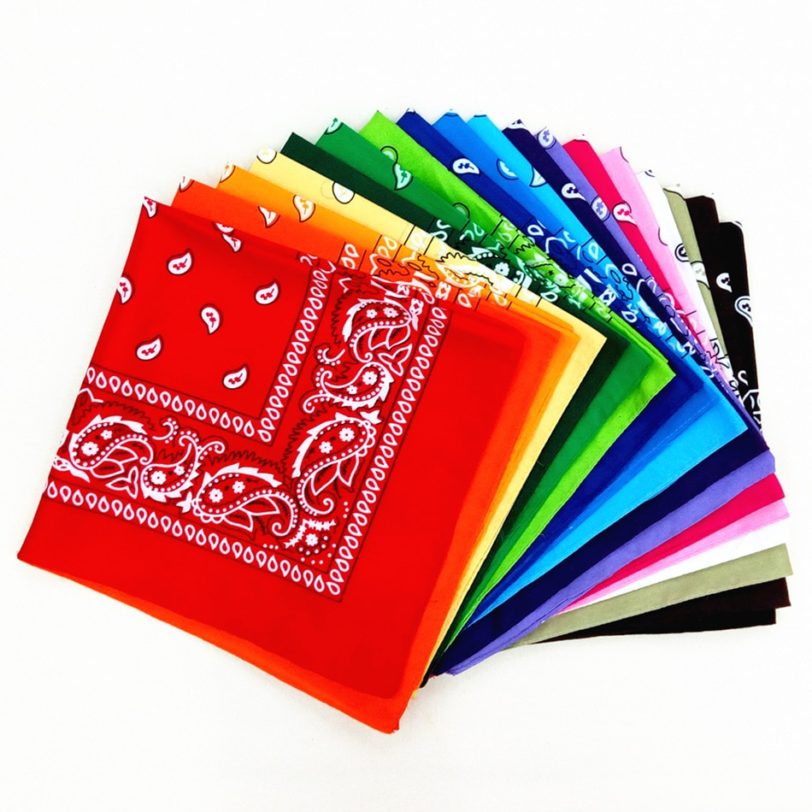 Fashion Polyester Bandana Square Scarf For Women Men Headband Headwear Double Sided Head Wrap Fashion Hair Accessories