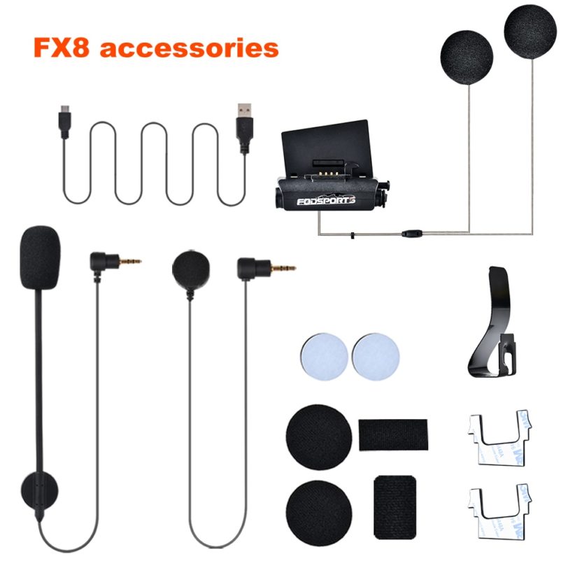 Fodsports FX8 Helmet Intercom Motorcycle Wireless Bluetooth Headset Interphone Accessories Headphone Microphone Clip Se