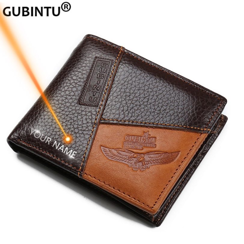 GUBINTU Genuine Leather Men Wallets Coin Pocket Zipper Real Men's Leather Wallet with Coin High Quality Male Purse cartera