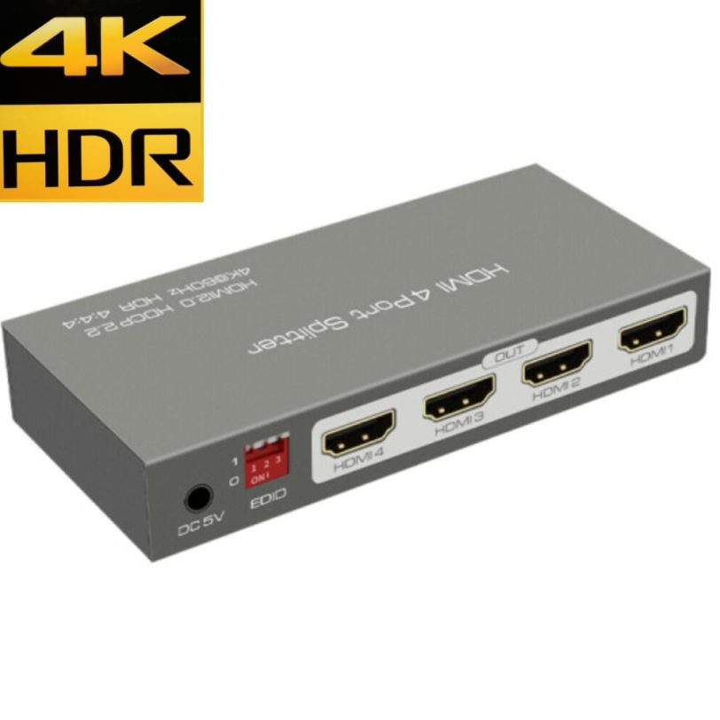 HDMI 2.0 Splitter 4K 60Hz HDR HDCP 2.2 HDMI 2.0 1 in 2 out HDMI 2.0 1X4 splitter EDID control(2 diffrent resolutions supported)