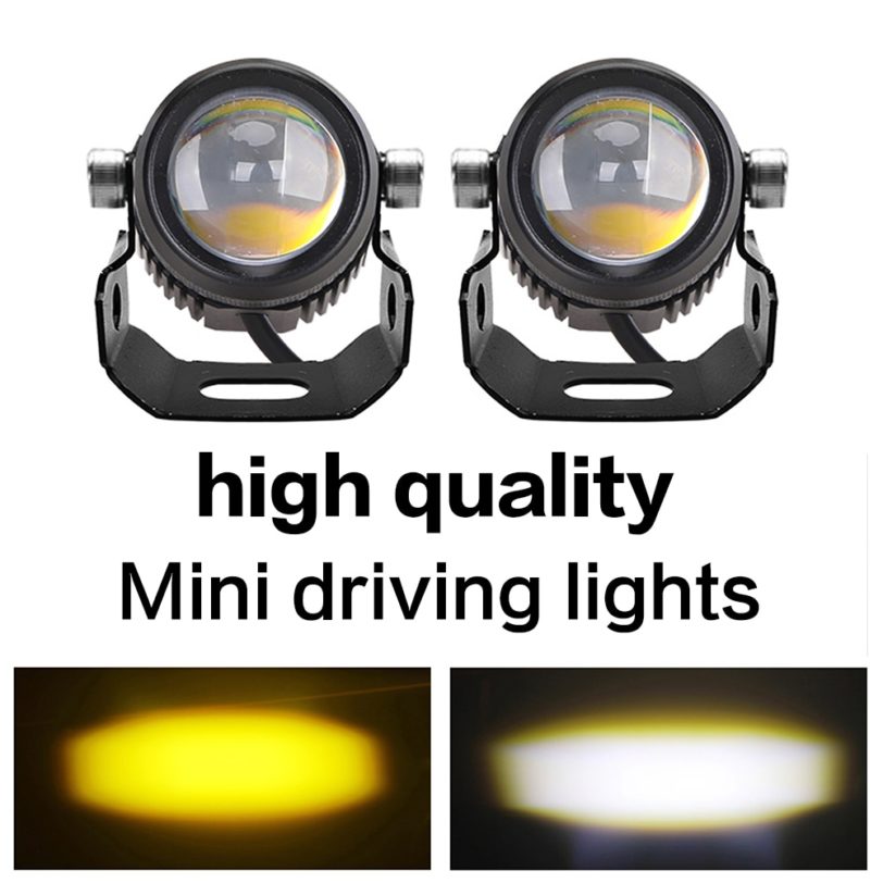 High Power Spotlight Mini Lens Small Driving Light Hi/lo Headlight White Yellow 50W Led Motorcycle Motorbike Scooter Headlamp