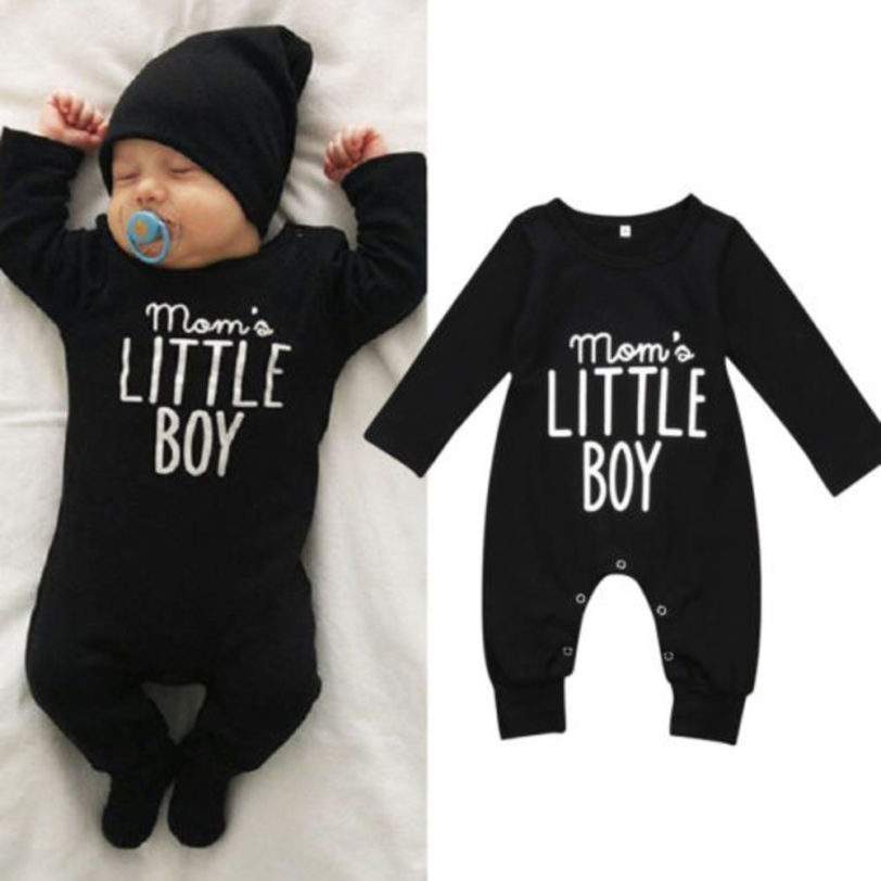 Infant Baby Boy Newborn Baby Clohting Set Momo's Little Boy Letter Romper Boys Girls Cotton Jumpsuit Outfit Clothes 0-24 Months