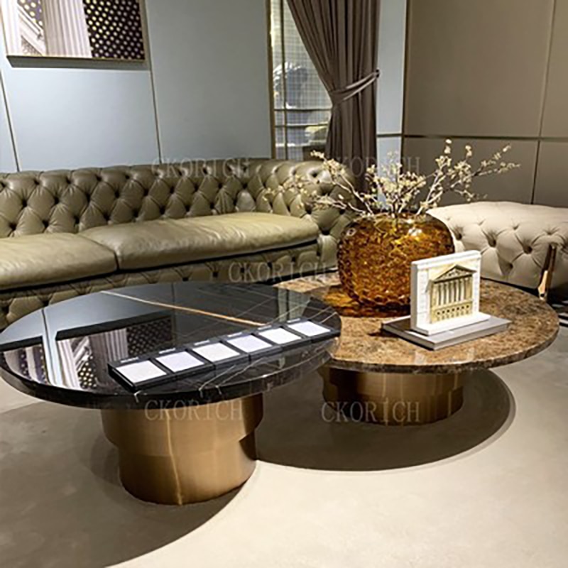 Italian postmodern leather sofa luxury villa large apartment living room hardcover room Italian light luxury solid