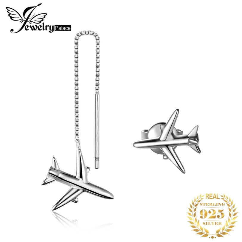 JewelryPalace Airplane Thread Drop Earrings 925 Sterling Silver Earrings For Women Girls Korean Earrings Fashion Jewelry