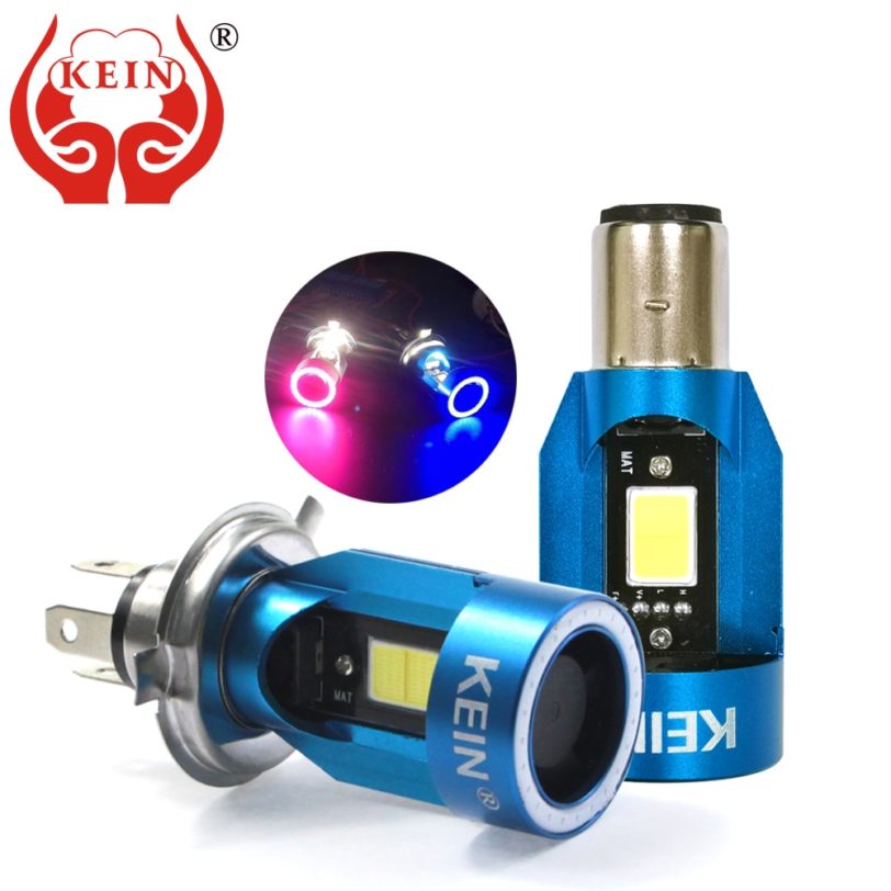 KEIN NEW Angel eyes COB Motorcycle Headlight Bulbs H4 Led H6 ba20d HS1 LED Motorbike Head Lamp Scooter Accessories Fog Light 25W