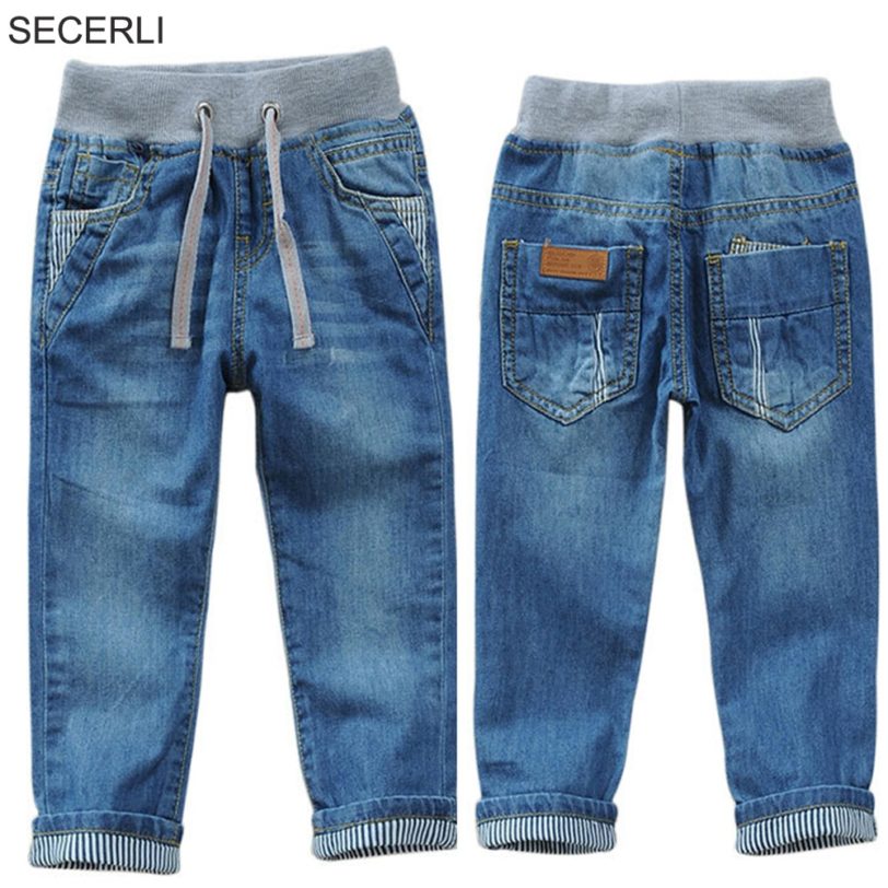 Kids Boys Jeans Trousers 2 To 14 Y Children Boys Denim Pants Spring Autumn Elastic Waist