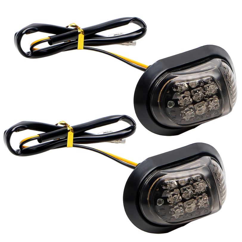 LEEPEE 12V Yellow Lighting Motorbike Indicators Blinker 9 LED Motorcycle A Pair Piranha Light Flasher Turn Signal Light