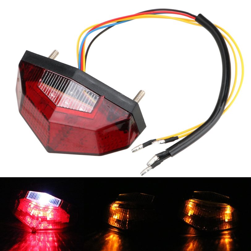 LEEPEE Universal Stop Brake Lights Motorcycle Signal Indicator Motorbike Blinker Turn Signals 11 LED Tail Light Moto Accessories