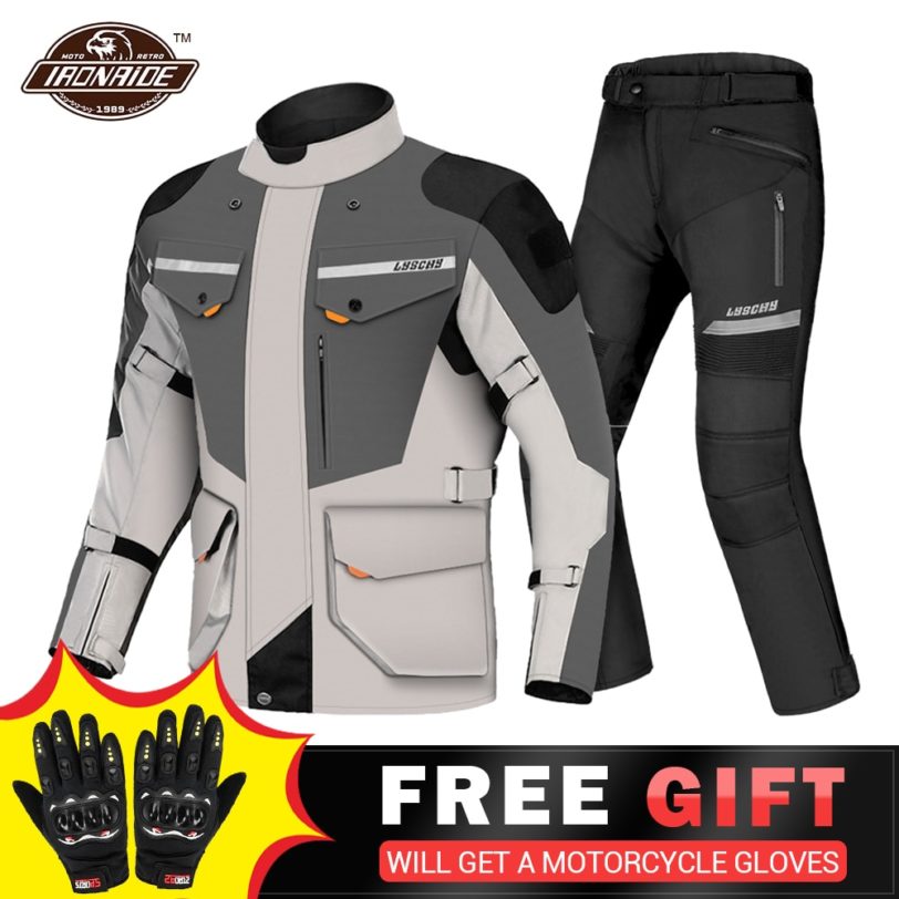 LYSCHY Motorcycle Jacket Summer Moto Suit Motorbike Riding Jacket Motocross Jacket Breathable Waterproof Motorcycle Protection