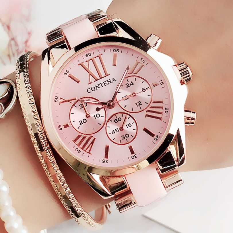 Ladies Fashion Pink Wrist Watch Women Watches Luxury Top Brand Quartz Watch M Style Female Clock Relogio Feminino Montre Femme