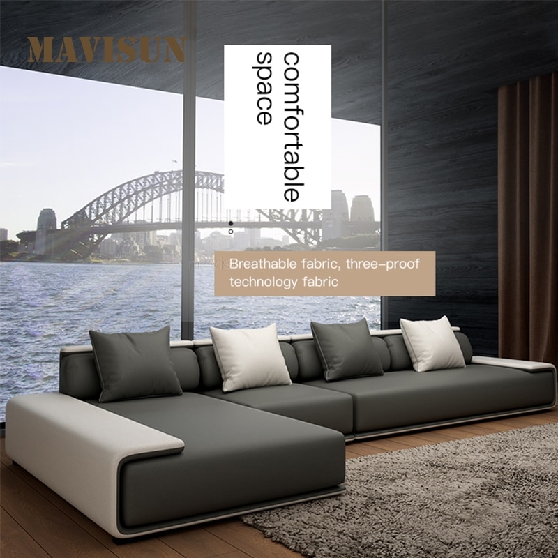 Living Room Furniture Set European Minimalist Fabric Corner Sofa Simple Modern Relaxing Transformer Sofas For Large