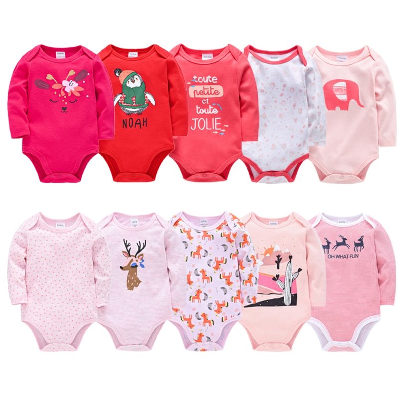 Long Sleeve Bodysuit Baby Girl Clothing 5PCS 3PCS Knitted Cotton New Born Baby Boy Bodysuits Ropa bebe Newborn Clothes Body bebe