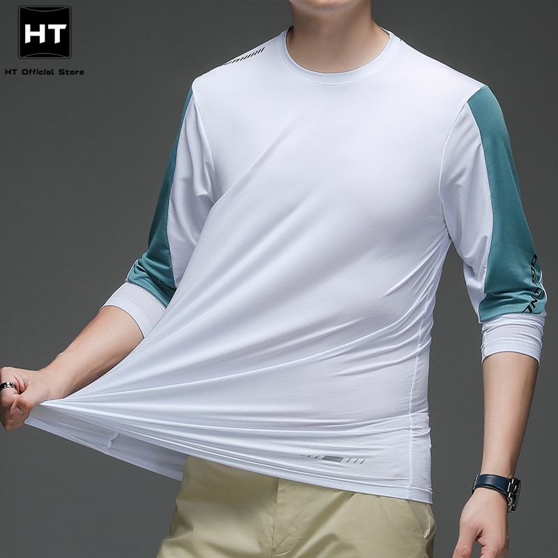 Long Sleeve Patchwork T Shirts Men 2021 New Spring Short Tees Solid Basic Soft Male Female