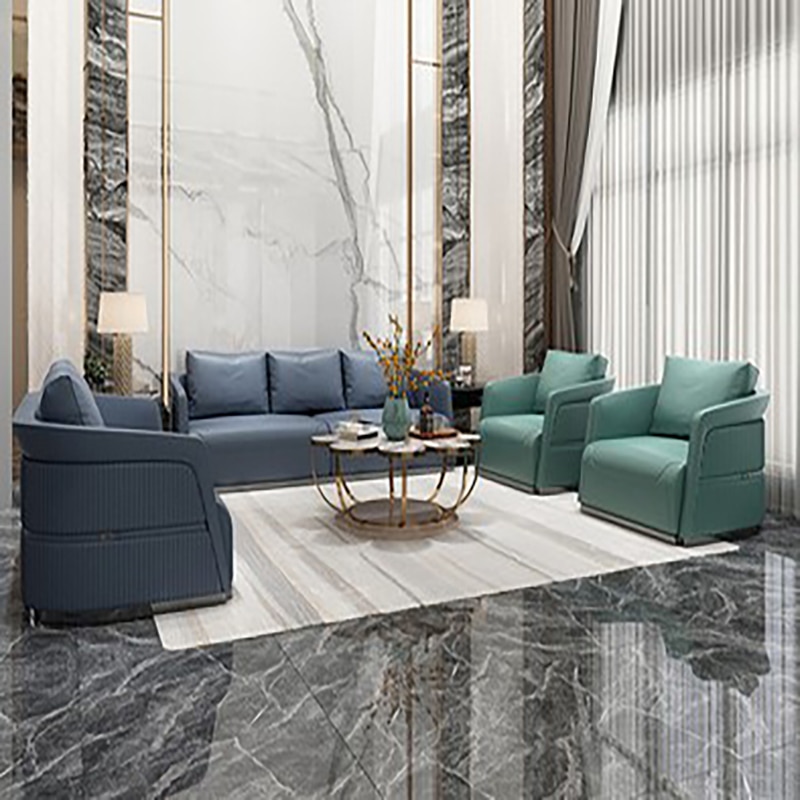 Louvre Italian leather sofa luxury living room villa complete furniture modern minimalist light luxury Nordic leather