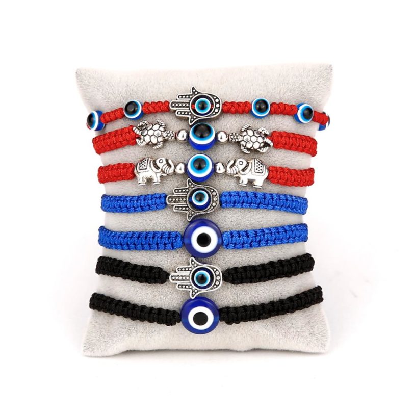 Lucky Blue Evil Eye Charms Bracelet Handmade Black Red String Thread Rope Couple Bracelet 2020 Lucky Jewelry For Women Men Gifts