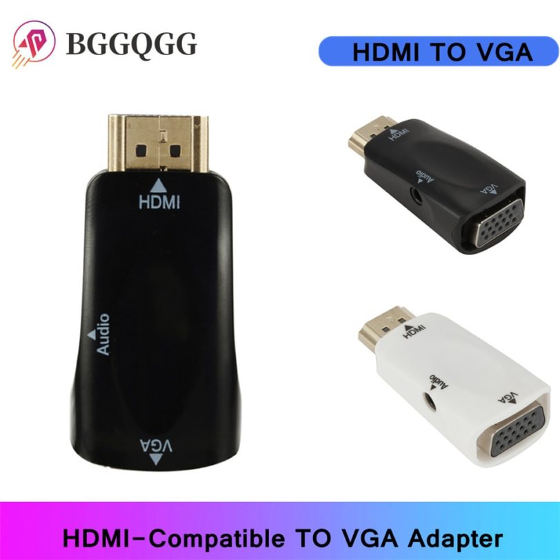 Male to Female HDMI-compatible to VGA Adapter HD 1080P Audio Cable Converter For PC Laptop TV Box Computer Display Projector