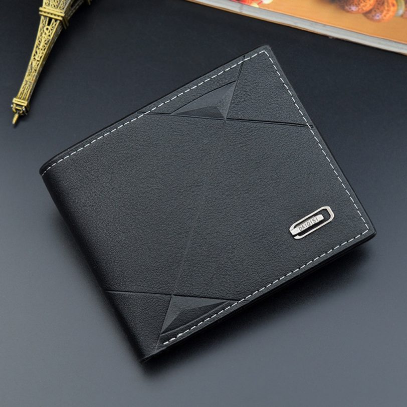 Men Short Bifold Faux Leather Masculina Billetera Credit ID Card Holder Wallet Billfold Purse Clutch Solid Hombre Business Slim