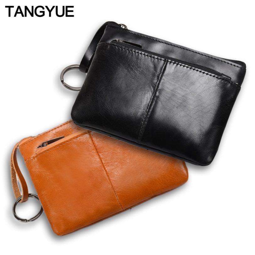 Mini Purse for Men Wallet Women Genuine Leather Zipper Vintage Short Lady Small Slim Female Women's Wallet Male Thin portomonee