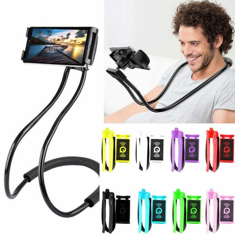 Mobile Phone Holder Hanging Neck Lazy Cellphone Mount Accessories Adjustable 360 Degree Phones Holder Stand for iPhone