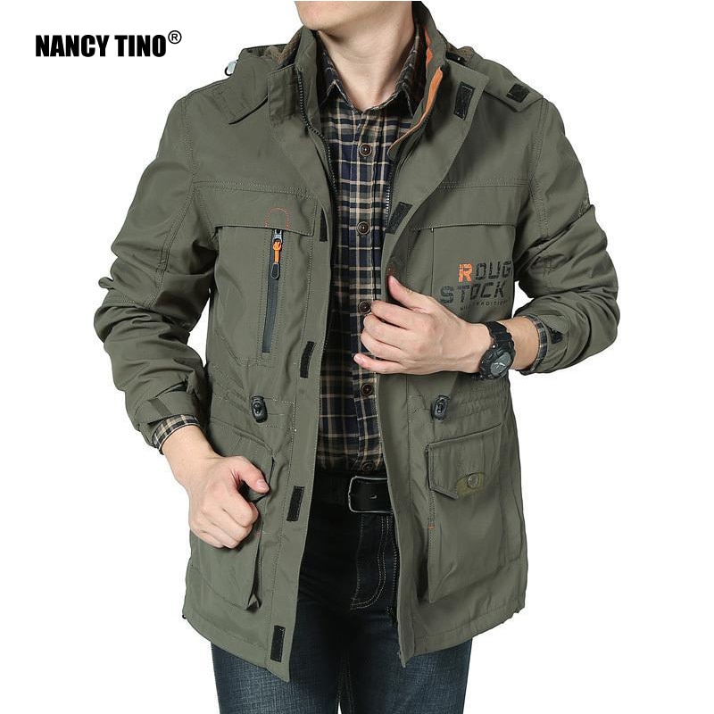 NANCY TINO New Hiking Jackets for Men Spring Young Casual Mid Length Outdoor Windbreaker Fishing Windproof