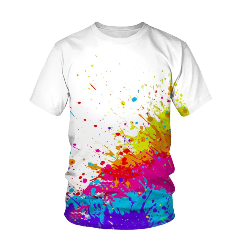 Neon T-Shirt Men/Women Summer green T shirt Boy/Girl Solid Colour Tops Rainbow Streetwear Tee Colourful 3D Printed Kids shirt