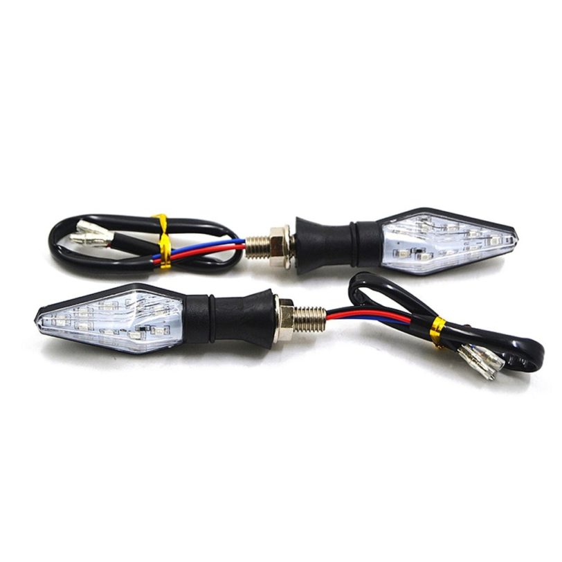 New 2pcs Universal Motorcycle Turn Signal Light Double-sided Lighting 12V Super Bright LED Bulbs Light for Motorbike Off Road