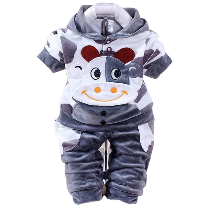 New Arrival Boys Clothes Set Autumn Fleece Sports  clothing set cow long-sleeved cotton children's clothing set Boys Clothing