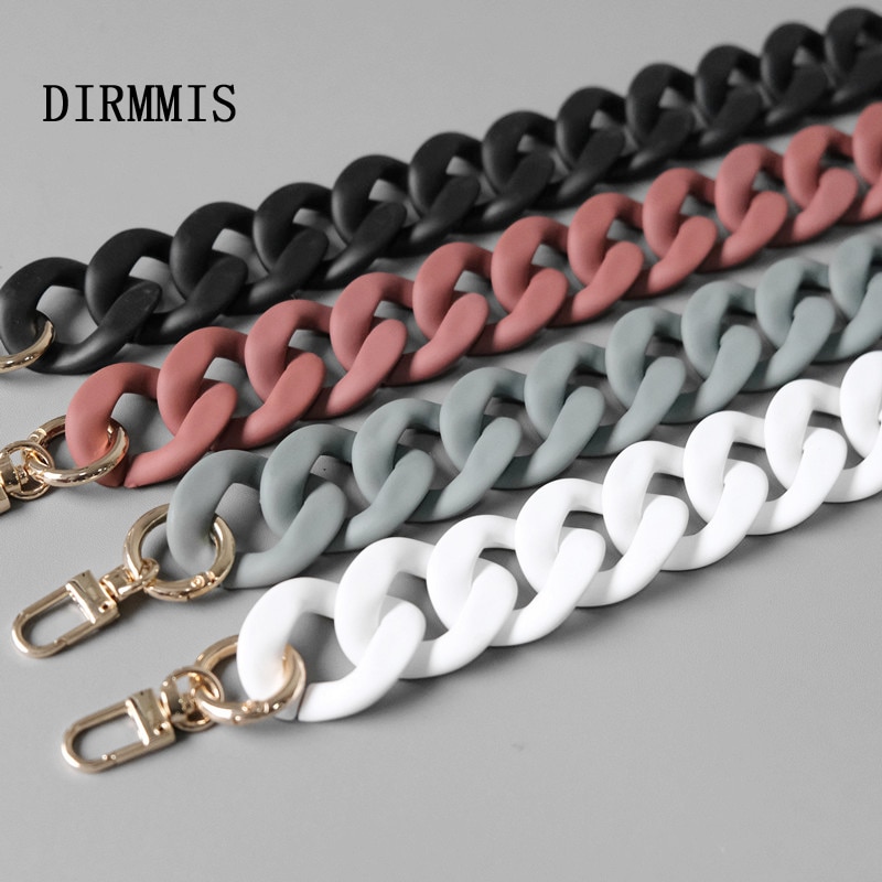 New Fashion Woman Handbag Accessory Chain Black White Green Resin Chain Luxury Frosted Strap Women Clutch