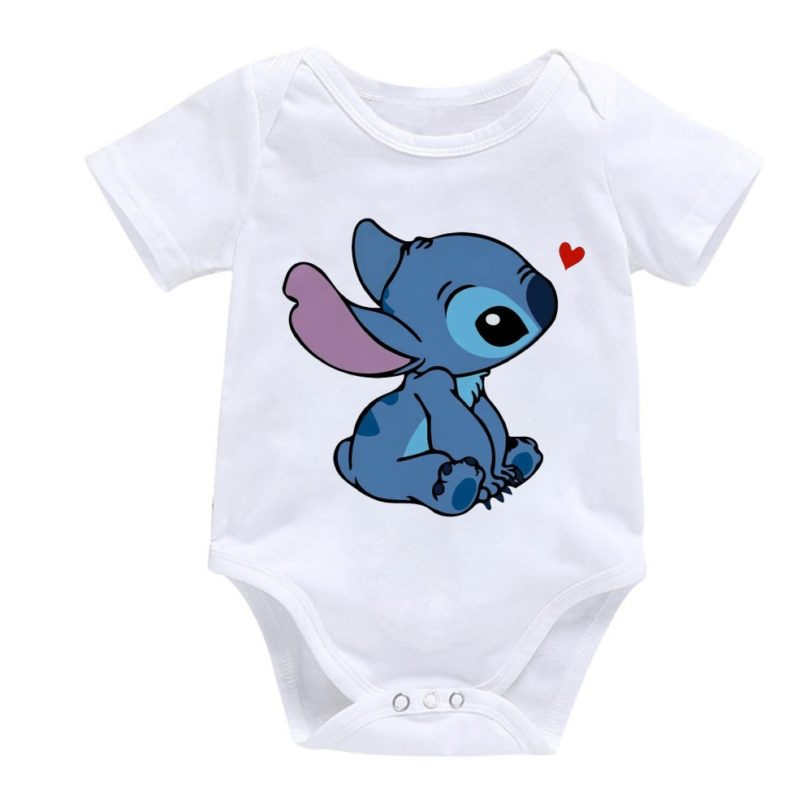 Newborn Baby Summer Rompers Infant Bodysuits Short Sleeve Jumpsuit Cartoon Lilo & Stitch ropa bebe Baby Boy Girl Clothes