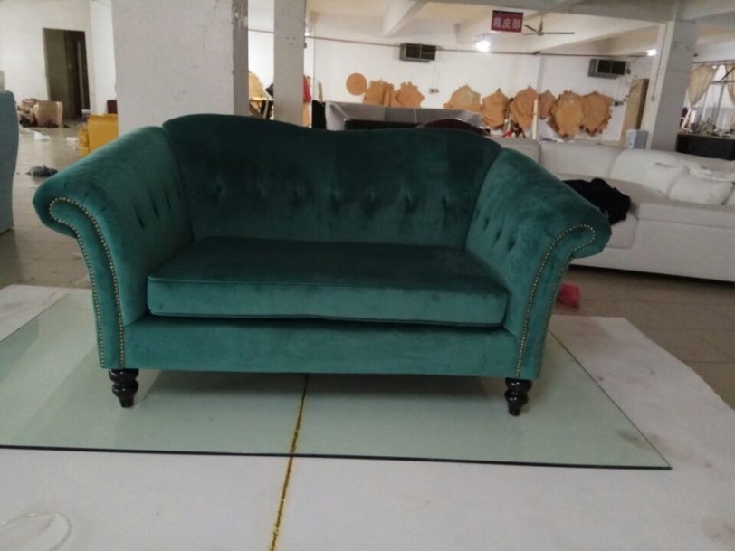 Newest Home Furniture European Style modern Fabric Living Room Sofa sectional velvet cloth sofa two seater American country