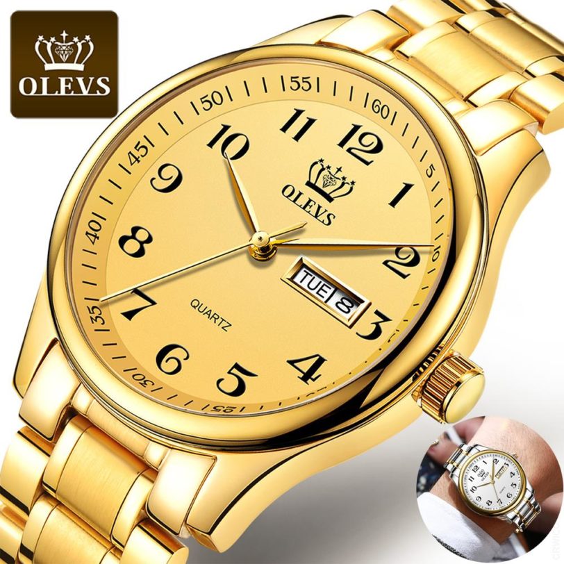 OLEVS Luxury Men's Watch Waterproof Date Clock Man Wristwatches Stainless Steel Quartz Fashion Business Casual Relogio Masculino