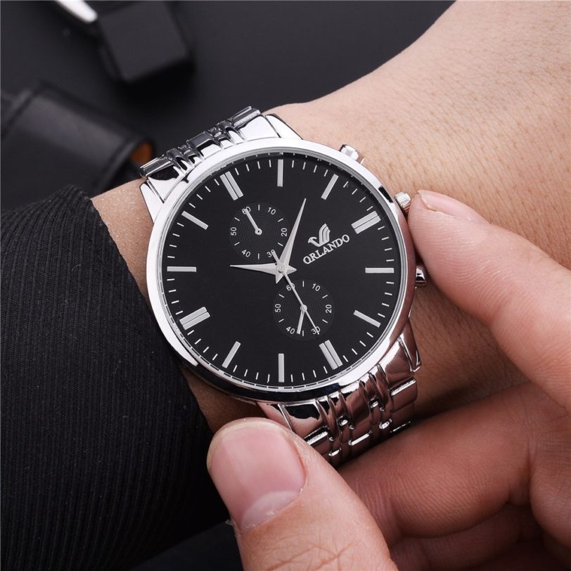 ORLANDO Men Watches Luxury Gold Stainless Steel Quartz Wristwatches Fashion Business Watch Relogio Masculino