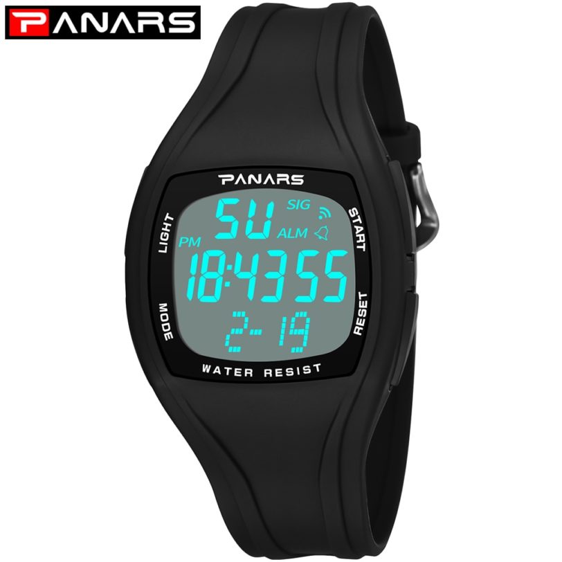 PANARS Men's Sports Watch Mens Ladies Watches 5Bar Swimming Waterproof Wrist Fitness Digital Alarm Clock Relogios Hombre 2020