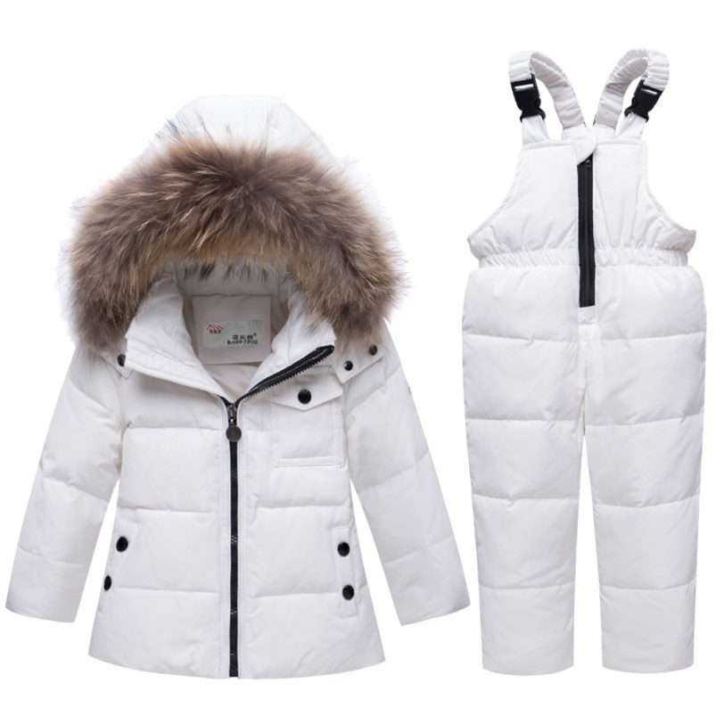 Parka Real Fur Hooded Boy Baby Overalls Girl Winter Down Jacket Warm Kids Coat Children Snowsuit Snow Clothes Girls Clothing Set - Image 2