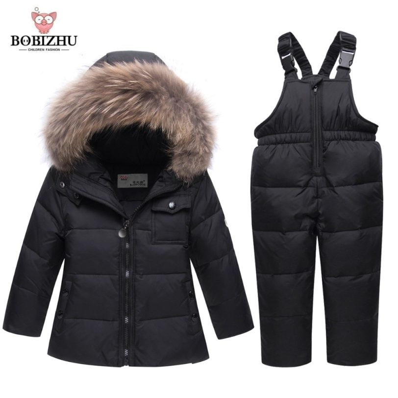 Parka Real Fur Hooded Boy Baby Overalls Girl Winter Down Jacket Warm Kids Coat Children Snowsuit Snow Clothes Girls Clothing Set - Image 4