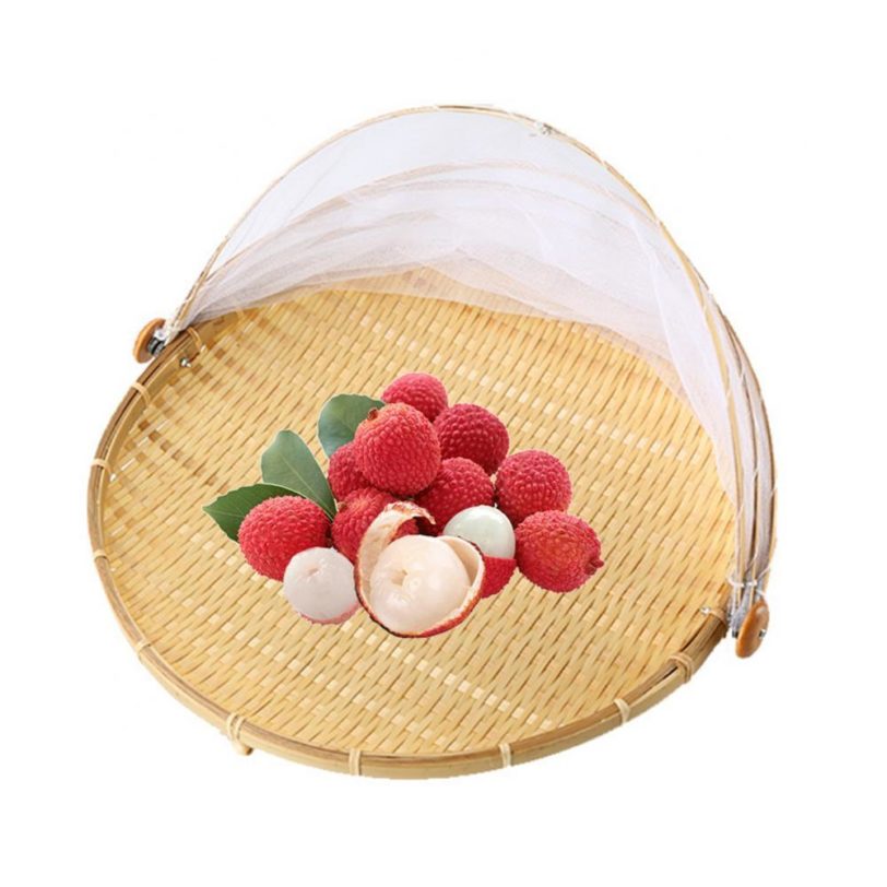 Picnic Basket Hand Made Wicker Bags Camping Shopping Storage Hamper with Lid Picnic Food Basket Woven Fruit Storage Basket