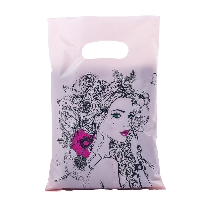 Plastic Bag Shopping Business Packaging Bag Poly Tote Bag Gift Pouch Free Shipping 100 Pack