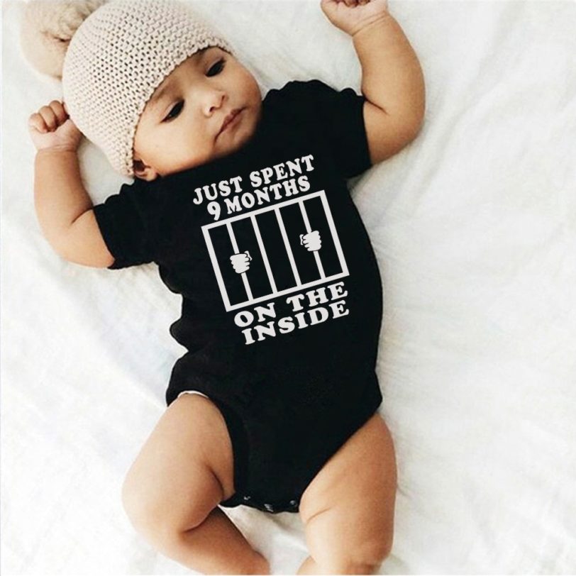 Popular Newborn Gift Infant Toddler Girl Boy Short Sleeve Letter Print Romper Jumpsuit Outfits Clothes Kids Baby Cute Wear