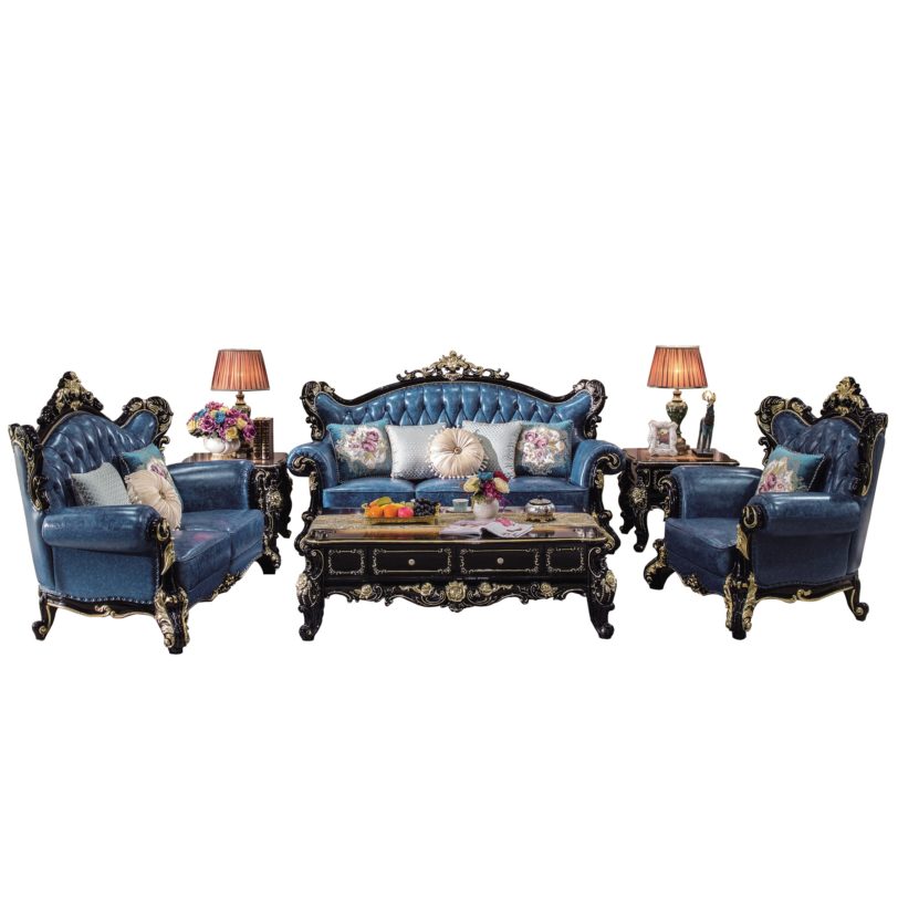 ProCARE European style sofa set classic exquisite wooden carving 1 2 3 sofa set