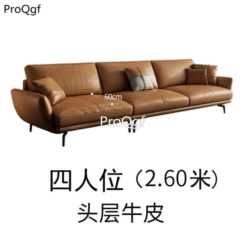 Prodgf 1 Set 260cm Length Four People Seat Leather Sofa