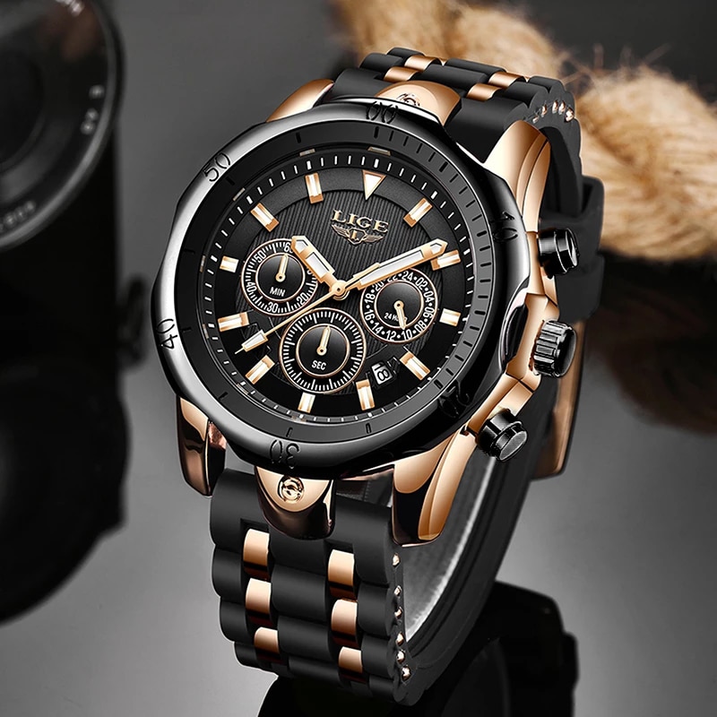Relogio Masculino New Fashion Watch Men LIGE Top Brand Sport Watches Mens Waterproof Quartz Clock Man