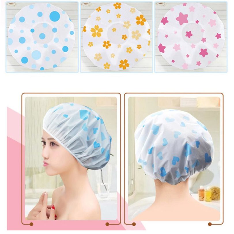 Sale Shower Cap Waterproof High Quality Hair Salon Elastic 1PC Thicken For Women Bath Hat Bathroom Products