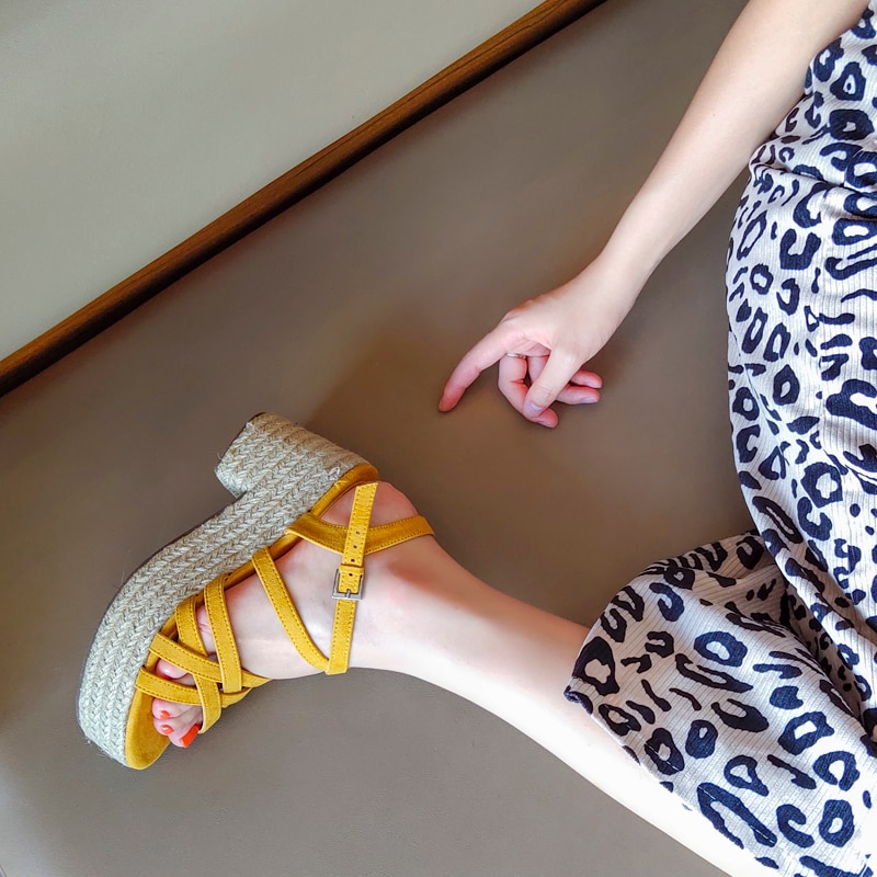 Sandals Heels Fashion Summer Woman 2021 Comfortable Roman Shoes Footwear Wedge