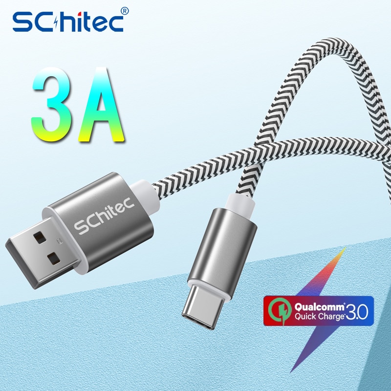 Schitec 3A USB Type C Cable Micro USB Fast Charging Mobile Phone Android Charger Type C