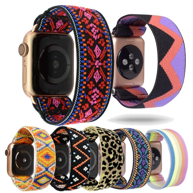 Scrunchie Strap for apple watch band 40mm 44mm 42mm 38mm iwatch women girl Stretchy bracelet apple watch 5 4 3 SE 6