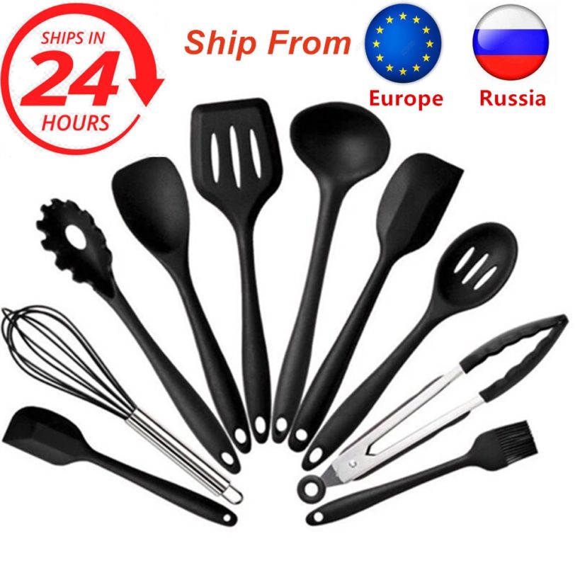 Silicone Kitchen Utensils Set Non-stick Kitchenware Cooking Tools Spoon Spatula Ladle Egg Beaters Tools Gadget Accessories