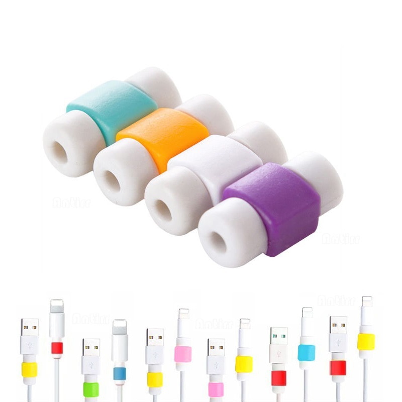Silicone USB Cable Protector Earphone Wire Cord Protection Cover Data Charger line Protective Sleeve For Apple