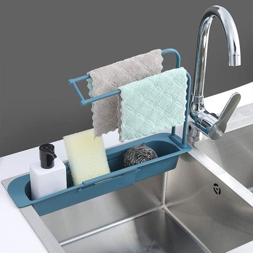 Sink Shelf Telescopic Kitchen Sinks Organizer Sink Drain Rack Storage Soap Sponge Holder Basket Kitchen Gadgets Accessories