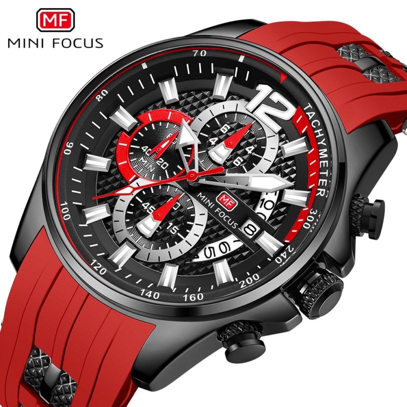 Sport Watch For Men Top Brand Luxury Quartz Wristwatch Reloj Hombre Montre Homme Waterproof Red Silicone Strap Relogio Masculino