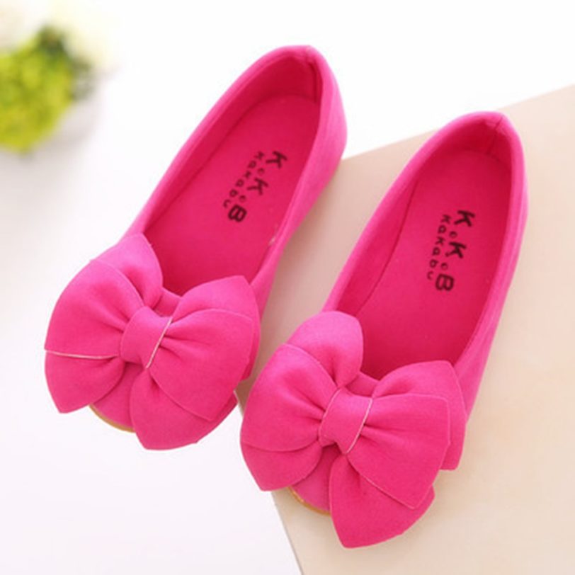 Spring Children Kids Shoes bowknot Princess shoes Spring autumn Baby Girls soft sole shoes Girls flat shoes Pink Yellow Rose